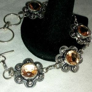 Morganite toggle bracelet